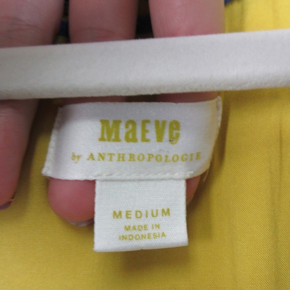 Maeve Anthropologie Yellow Floral Ruffle Wrap Mini Dress Women's Medium Boho M - Picture 4 of 15